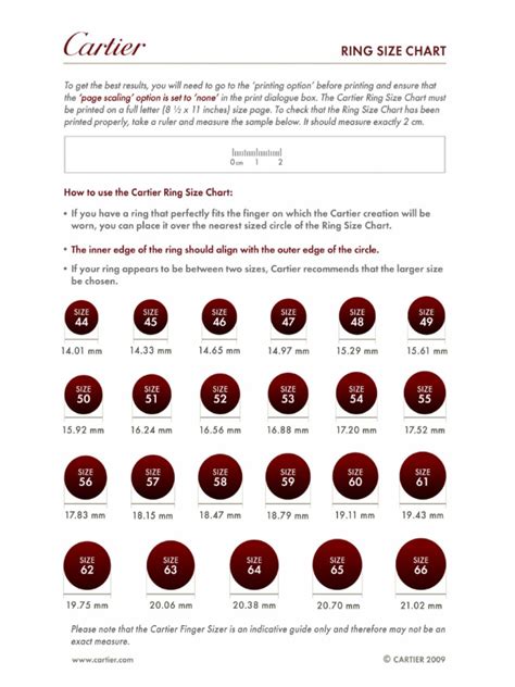 cartier ring sizing chart|cartier love ring measurement.